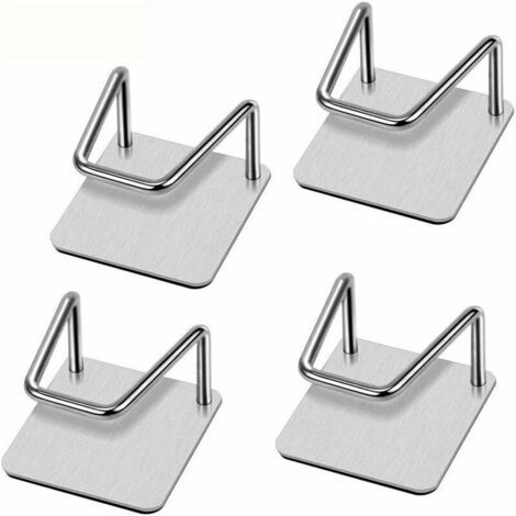 QORVA-4 Pièces Porte Évier Éponge, Porte Éponge de Cuisine, Porte Éponge Adhésif, Crochet Évier Éponge, Sans Perçage Acier Inoxydable Étanche Porte-Évier Éponge pour Évier de Cuisine, Cuisine, Récureu (1/5)