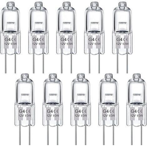 Set of 10 bulbs halogen G4, 10W - Bulbs halogen white warm suitable to the spaces household and of leisure (1/5)