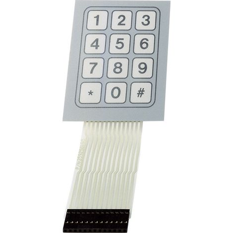 TRU COMPONENTS SU709930 Folientastatur  Tastenfeld Matrix 3 x 4 1 St.