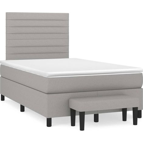 Maison Exclusive - Cama box spring con colchón tela gris claro 12 (1/5)