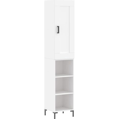 Aparador cajonera mueble almacenaje organizador cocina salón salón alto 345 x 34 x 180 cm madera de ingeniería blanco 020032388
