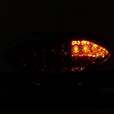 Phare arrière LED universel vintage pour moto - Clignotant et feu stop - Compatible Yamaha Rouge