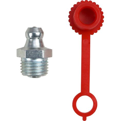 Satz M10x1 Schmiernippel mit roter Schmiernippelkappe PZL HYDRAL, 10 Stück (1/3)