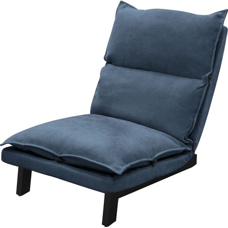ML-Design Chaise de Sol Bleu, Fauteuil Lounge de Relaxation Rembourré, Dossier Réglable, Housse Douce en Lin, Structure en Acier Robuste, Coussin de Siège Canapé Méditation, Lazy Sofa pour Salon (1/5)