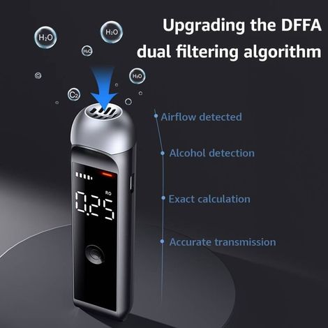 Éthylotest électronique rechargeable, testeur d'alcool haute précision, résultats rapides, tests successifs (1/5)