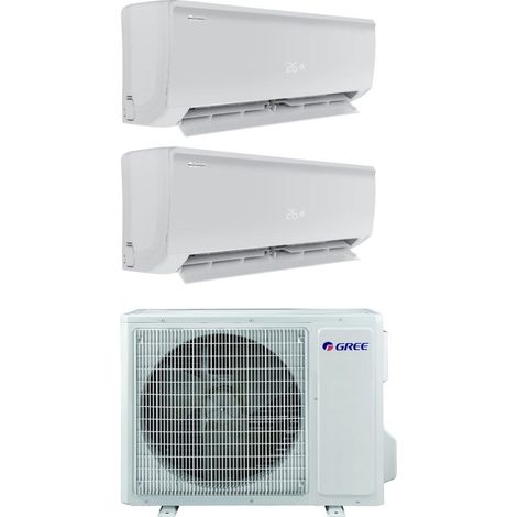 Gree Aire Acondicionado Dual Split Inverter Serie BORA PLUS 9+12 con GWHD(14)NK6OO R-32 Wi-Fi Opcional 9000+12000