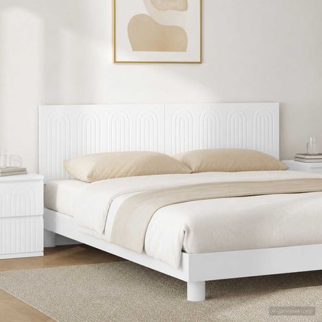 vidaXL Wall-Mounted Headboard ALKMAAR White Engineered Wood (1/5)