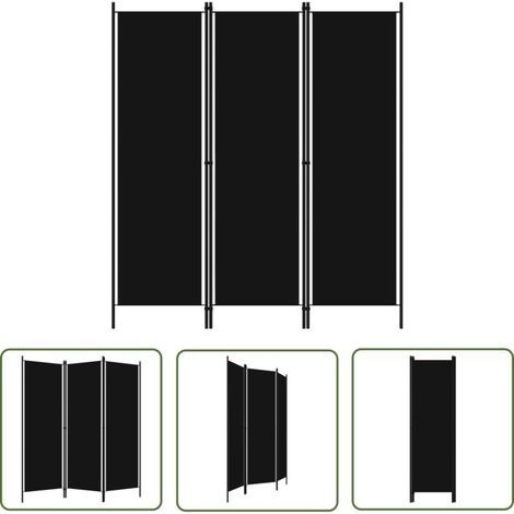 Der lebende Raum Trennwand 3 Paneele Schwarz 150x180 cm - Trennwand - Raumteiler - Raumtrenner - Privatsphäre - Dekoration (1/4)