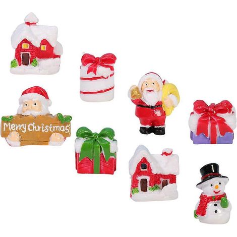 Miniature Christmas Figurines Resin Decoration for Xmas 40Pcs Set (1/5)