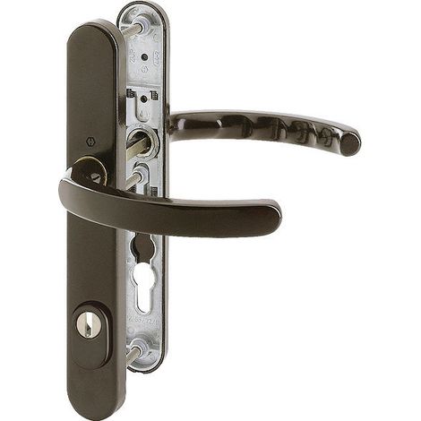 HOPPE® Schutz-Drückergarnitur mit Schmalschild Luxembourg 1500/3359ZA/3357N, Aluminium, 2202319 (1/3)