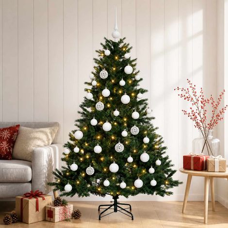 vidaXL Artificial Christmas Tree with Bauble 120 cm 150 LEDs (1/5)