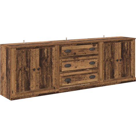 Maison Exclusive - Sideboards con cassetto 3 pcs Legno antico 210 x 35,5 x 67,5 cm