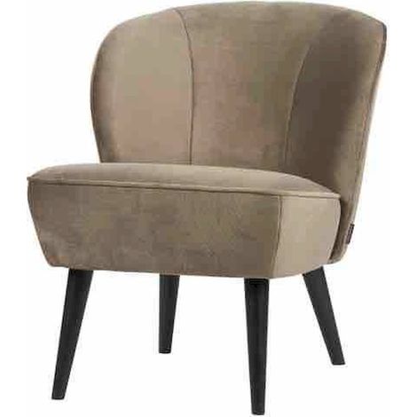 Fauteuil velours gris élégance et confort optimal - Gris souris élégant avec pieds noirs