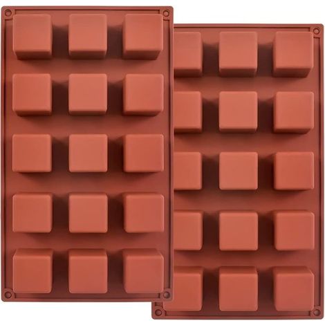 Silikon-Schokoladenform 15-fach Gussform 35 5 cm 14 Zoll quadratische Silikonform Würfelform für Schokolade Pralinen Kuchen Eiswürfel Trüffel 2 (1/5)
