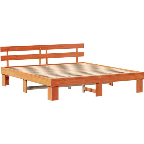 Lit double，Lit adulte，Cadre de lit avec tête de lit Marron 180 x 200 cm CFW5296807 (1/5)