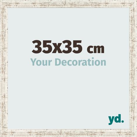 yd. - Cadre photo 35x35 - Blanc Vintage - MDF - Bologna (1/5)