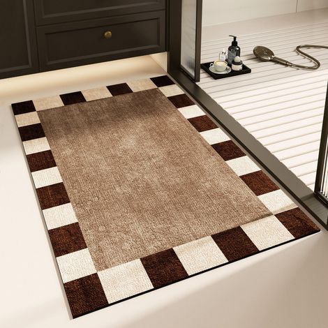 Tapis rectangulaire en terre de diatomées 50×80 cm, tapis absorbant pour entrée et salle de bain