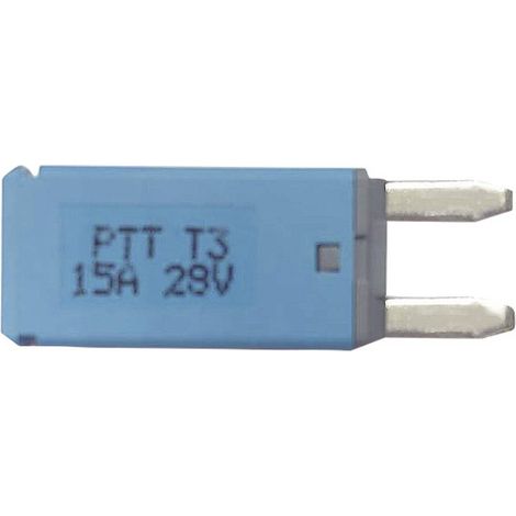 PARTS PTT Circuit Breaker Mini, type 3. Manual Reset, 15A C001-102-0064 Fusible plat standard pour voiture 15 A bleu 1