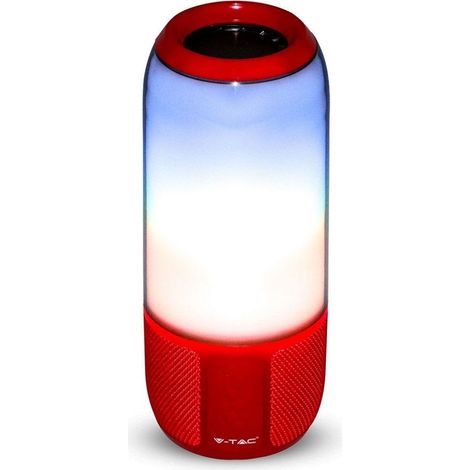 V-TAC SMART HOME VT-7456 6W LED-Licht Bluetooth-Lautsprecher mit USB-e-TF-Kartensteckplatz rot Körper IP20 - sku 8571 (1/5)