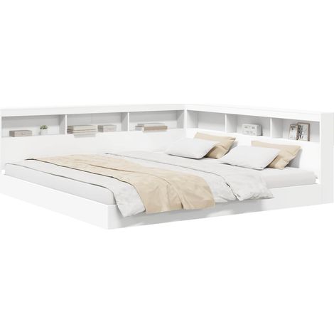 Maison Exclusive - Letto Libreria Bianco 180 x 200 cm Legno multistrato