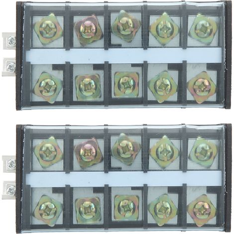 2 barres de connexion double rangée 660V 100A, bloc de jonction à barrière pour système de distribution électrique, 5 positions (1/5)