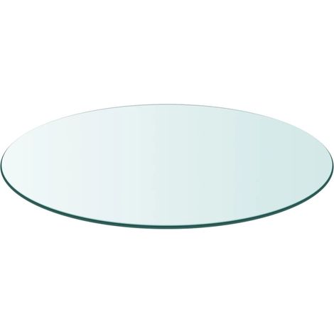 Bonnevie – Plateau de table ronde en verre trempé 600 mm – Épaisseur 8 mm – Transparent – Pour intérieur et extérieur - OIB2825E (1/4)