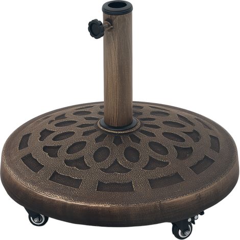 Pied de parasol Reedhollow lesté 21 kg mobile bronze pour mât 32/38/48 mm extérieur (1/5)