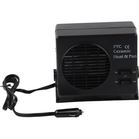 GARRYFIZH Chauffage de voiture portable 12 V 300 W, dégivreur, ventilateur en céramique, noir (1/5)