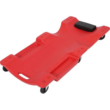 Camilla para coche, capacidad de 159 kg, ruedas giratorias suaves, color rojo. (1/2)
