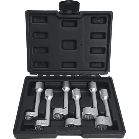 Clés à Fourche 12-19mm en Acier Antirouille Jeu de 6 Clé Plate L 1/2 Réduit les Dommages pour Injecteur de Carburant Bricolage et Mécanique (1/4)