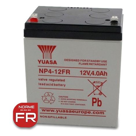 Batterie NP4-12FR YUASA - Plomb - AGM - 12V - 4.0Ah