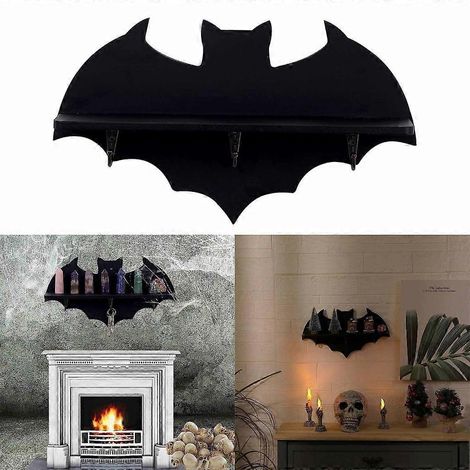 Étagère murale flottante en cristal de chauve-souris, étagères flottantes suspendues en bois (1/4)