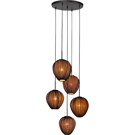 Mexlite - lámpara colgante - HaloSwap - negro - lino - Ø 40cm -