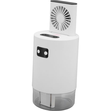 Humidificateur-ventilateur 2 en 1, réservoir d'eau de 1000 ml, chargement USB, ventilateur à 3 vitesses, double brumisation et télécommande. (1/5)