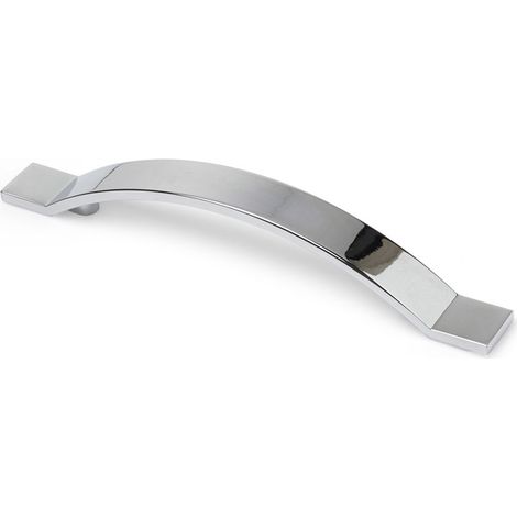 Asa de zamak con acabado cromo brillo, dimensiones:189x20x28mm y entrepuntos:128mm -