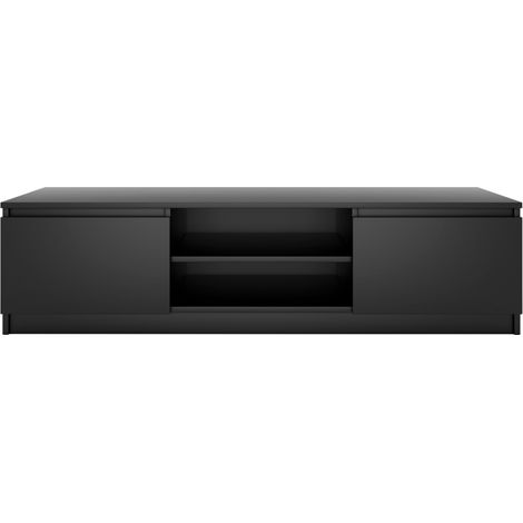 Hucoco – Meuble TV moderne 140 cm – 2 portes – 2 niches ouvertes – Matériaux de haute qualité – Conception simple – Profondeur 40 cm – Hauteur 36 cm (1/4)