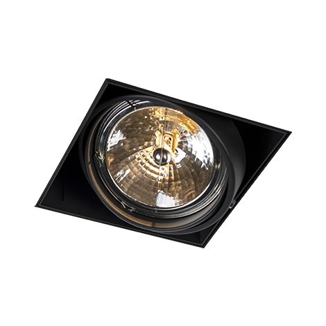 QAZQA Recessed Spot Black AR111 Swivel and Tilt Trimless - Oneon