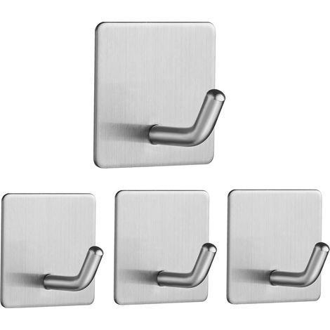 4 crochets adhésifs pour accrocher aux murs, portes, placards, salles de bains, cuisines, chambres (1/5)
