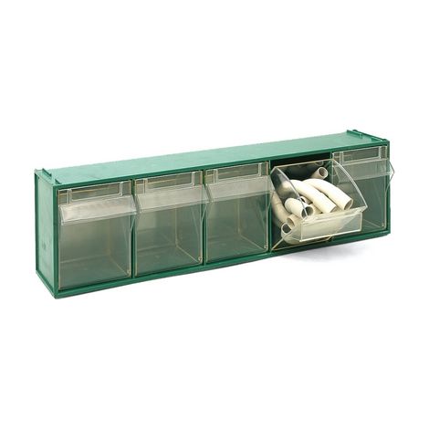 CASSETTIERA SOVRAPPONIBILE IN PP FOX 103 - MM 600x135x H.164- Verde LxPxH mm 600x135x164- DH- pezzi 1 (1/2)