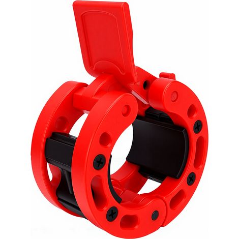 Pince de collier d'haltères de 50mm, pince de barre de poids professionnelle pour haltérophilie, dynamophilie rouge (1/5)