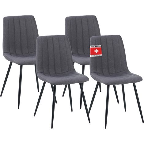 Albatros Esszimmerstühle 4er Set GARDA anthrazit - Komfortabler Polsterstuhl für Modernes und Stilvolles Design am Esstisch - Küchenstuhl oder Stuhl Esszimmer, hohe Belastbarkeit bis 110kg (1/5)