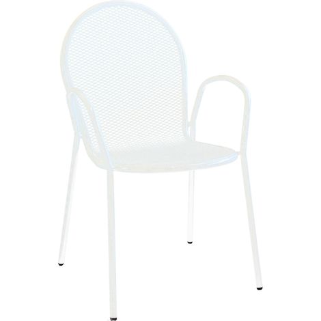Sedia poltrona da esterno giardino con struttura in ferro District - White