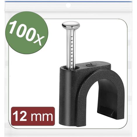 Quadrios 24CA434 Chiodino fissacavo 24CA434 Intervallo Ø fascio 8 fino a 12 mm Nero 100 pz.
