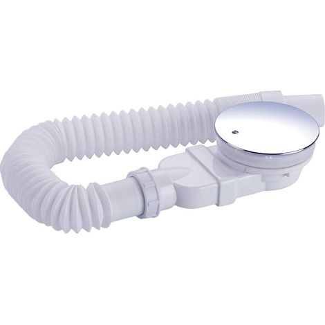 Desagüe de ducha IMPTS de 90 mm, extra plano, orificio de desagüe para plato de ducha, sifón con sistema de control de olores, filtro para cabello, manguera flexible, tapa cromada (1/5)