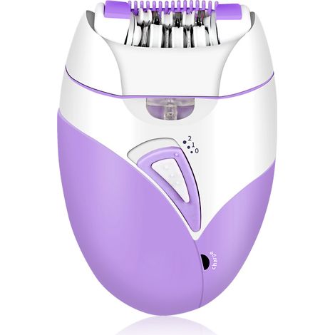 Épilateur Électrique Rechargeable pour Femmes et Hommes avec Tête Détachable - Violet (1/5)
