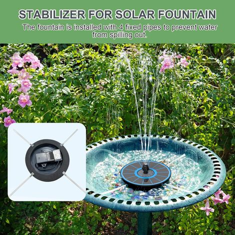 Fontaine Solaire Exterieure de Jardin 3.5W, 2026 Nouveau Solaire Flottant Fontaine Pompe Bassin Solaire avec 8 Buses & 4 Tiges Fixes pour Bain d'oiseaux, Étang, Jardin Fontaine, Décoration de Jardin