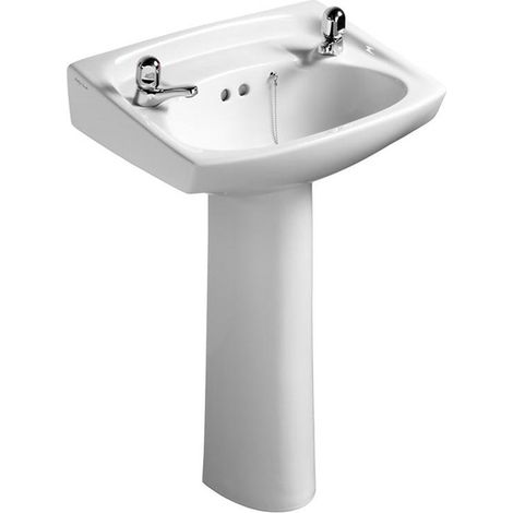 Armitage Shanks Royalex Basin with Full Pedestal 560mm Wide - 2 Tap Hole (1/5)