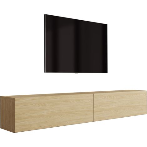 Mobile TV sospeso 200 cm, 2 ante, Rovere Oliato, 200 x 32 x 34 cm (1/5)