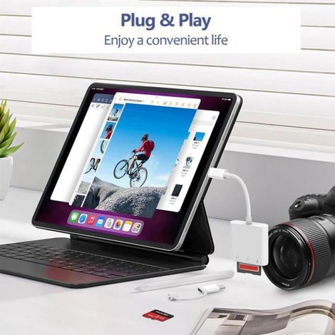 Lecteur Carte Sd - Usb C Et Lightning - Compatible Sd Sdhc Sdxc JusquÀ 512 Go - Pour Iphone Ipad Android Et Pc - 1 Pièce (1/5)