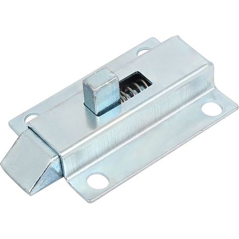sourcing map Türriegelriegel, 50 mm, 5,1 cm Länge, Metall, für Autosicherheit, Fenster, Tor, Federrückprallverriegelung, silberfarben